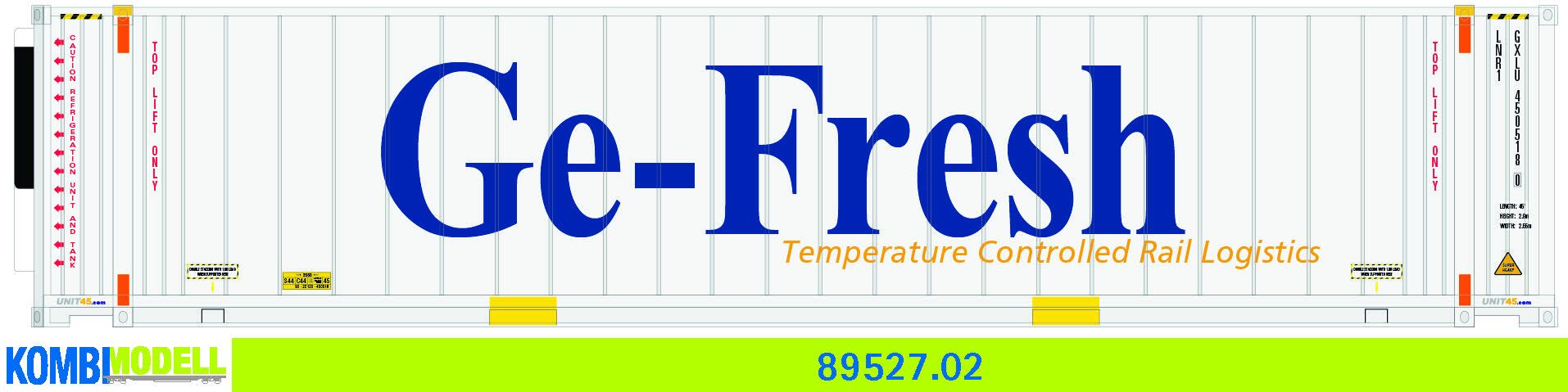 Kombimodell 89527.02 WB-A /Ct 45' (Euro) Reefer (DE) Ge-Fresh"" #GXLU 450018